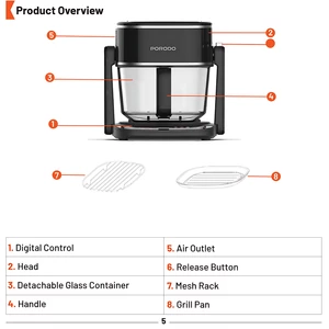 هواپز و گریل دوکاره پورودو سرخ کن بدون روغن
