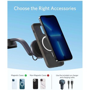 قیمت هولدر شارژر وایرلس آیفون داخل خودرو انکر همراه با شارژ فندکی و کابل دو سر تایپ‌سی