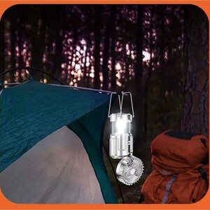 چراغ کمپینگ و پنکه شارژی قابل حمل اسمایلینگ‌شارک