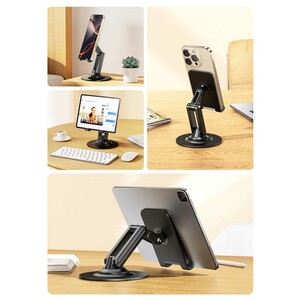 قیمت هولدر گوشی موبایل و تبلت رومیزی فلزی تاشو با چرخش 360 درجه بونروی