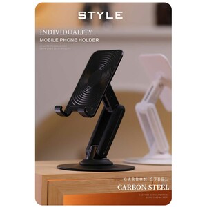 هولدر گوشی موبایل و تبلت رومیزی فلزی تاشو با چرخش 360 درجه بونروی