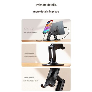 هولدر گوشی موبایل و تبلت رومیزی فلزی تاشو با چرخش 360 درجه بونروی