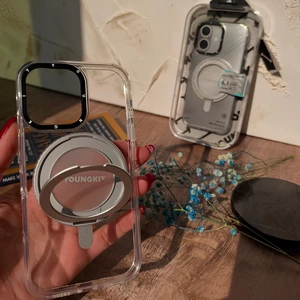 کاور و گارد شفاف مگ سیف استند شو آیفون 16 پرو یانگ کیت