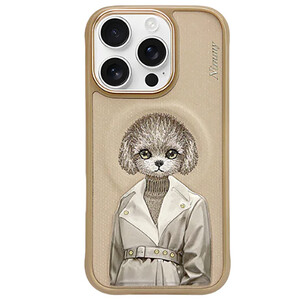 قاب مغناطیسی گوشی آیفون 16 پرومکس طرح سگ گلدوزی شده نیمی