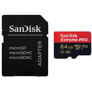 کارت حافظه 64 گیگابایت میکرو اس‌دی با سرعت بالا سن دیسک Extreme Pro 4k