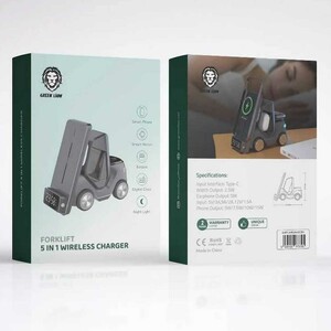 شارژر وایرلس، استند، ساعت دیجیتال و چراغ خواب رومیزی 15 وات گرین لاین