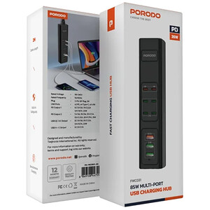 کیفیت شارژر رومیزی 9 پورت 85 وات پورودو PD-FWCH031-BK