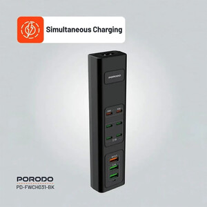 خرید شارژر رومیزی 9 پورت 85 وات پورودو PD-FWCH031-BK