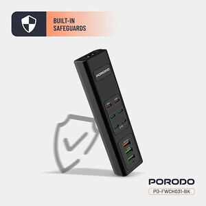 فروش شارژر رومیزی 9 پورت 85 وات پورودو PD-FWCH031-BK