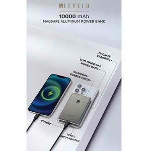 پاوربانک وایرلس 15 وات و تایپ سی 20 وات لِوِلو