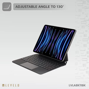 ارزان ترین کاور چرمی کیبورد بی سیم تاچ پد دار دیجیتالی آیپد پرو 11 اینچ 2024 لِوِلو