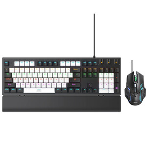 ست گیمینگ موس و کیبورد سیمی با نورپردازی RGB ایکس او KB-06