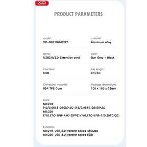 کیفیت کابل تبدیل یو اس بی به یو اس بی 3.0 ایکس او به طول 2 متر