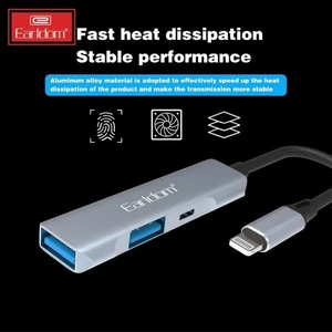 بهترین هاب مبدل او تی جی آیفونی لایتنینگ سه پورت ارلدام