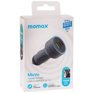 فروش شارژر فندکی 3 پورت 100 وات مومکس مدل MOMAX MOVE 100W UC17