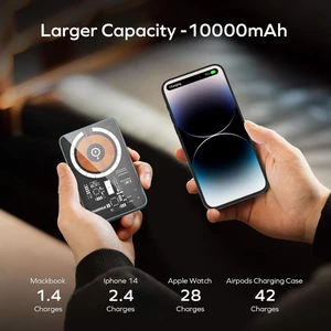 شارژر همراه بی سیم مگ سیف فست شارژ اپل مومکس