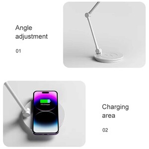 چراغ مطالعه رومیزی شارژی و شارژر وایرلس