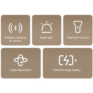 چراغ مطالعه رومیزی شارژی و شارژر وایرلس