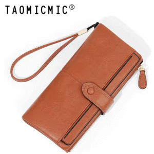 کیف پول قهوه ای زنانه تاشو تائومیک میک