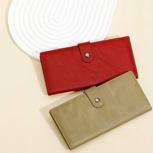 کیف پول زنانه تاشو قرمز و قهوه‌ای تائومیک میک