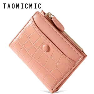 کیف پول صورتی زنانه تاشو تائومیک میک