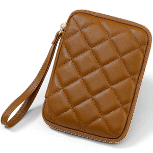 کیف پول قهوه ای ساده زنانه با طراحی لوزی