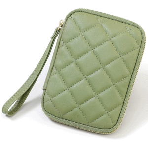 کیف پول سبز ساده زنانه با طراحی لوزی