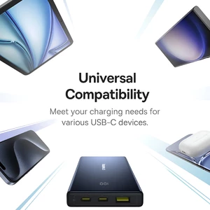 شارژر همراه فست شارژ تایپ سی و یو اس بی  بهمراه کابل دو سر تایپ سی بیسوس