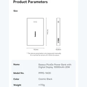 شارژر همراه فست شارژ تایپ سی و یو اس بی  بهمراه کابل دو سر تایپ سی بیسوس