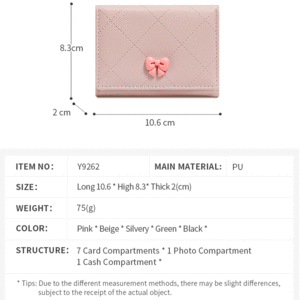 کیف پول زنانه تاشو دین Y9262