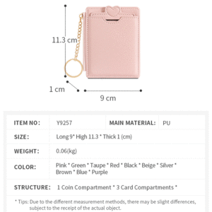 کیف پول و جاکارتی دخترانه تائومیک میک Y9257