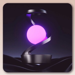 چراغ خواب شارژی طرح کره چرخشی و شارژ وایرلس