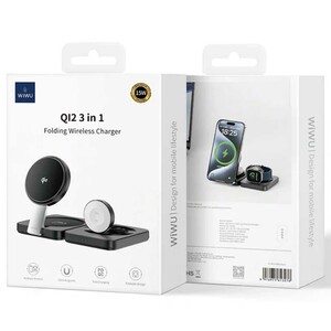 شارژر بی‌سیم گوشی آیفون، اپل‌واچ و ایرپاد تاشوی Qi2.0 ویوو