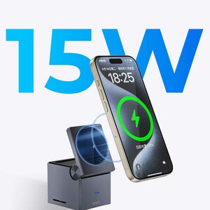 شارژر بی‌سیم رومیزی 15 وات گوشی، ایرپاد و اپل واچ ویوو