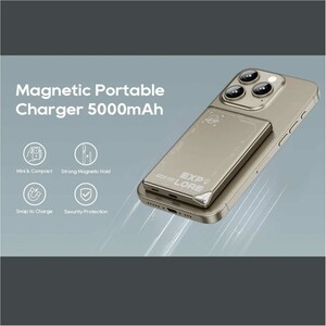 پاوربانک مگ‌سیف 5000 میلی‌آمپر 15 وات و تایپ سی 20 وات ویوو