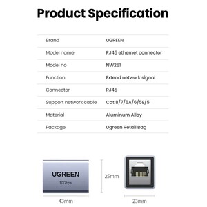 مبدل افزایش طول کابل اترنت RG45 یوگرین