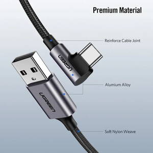 کابل شارژ سریع یو اس بی به تایپ‌سی 18 وات 3 آمپر دو متری