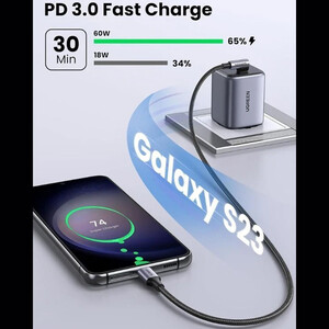 فروش کابل فست شارژ تایپ‌سی به تایپ‌سی و انتقال دیتا  یوگرین