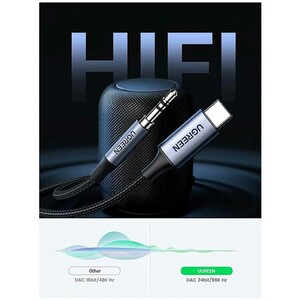 کابل تبدیل تایپ‌سی به جک 3.5 میلی‌متری یوگرین