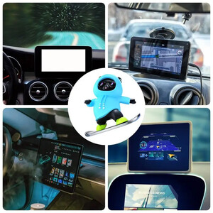 خرید دکوری خرس اسکیت‍‌‌‌ سوار آبی خودرو