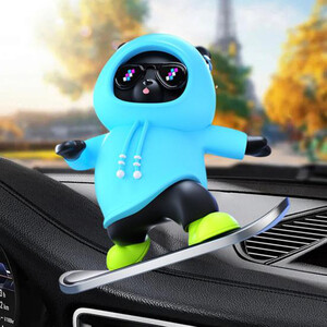 فروش دکوری خرس اسکیت‍‌‌‌ سوار آبی خودرو