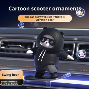 خرید مجسمه خرس متحرک اسکیت سوار