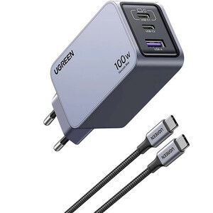 قیمت شارژر دیواری تایپ سی و یو‌اس‌بی 100 وات یوگرین