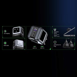 شارژر دیواری USB و تایپ‌سی 65 وات گرین