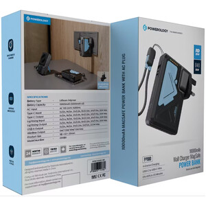 قیمت پاوربانک و شارژر دیواری مشکی  پاورولوژی