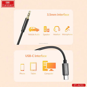 فروش کابل انتقال صدای تایپ سی به جک 3.5 میلی‌متری یک متری ارلدام