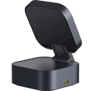 خرید شارژر بی‌سیم مگنتی تاشو رومیزی 15وات و پایه نگهدارنده موبایل بیسوس با کابل تایپ سی جمع شونده