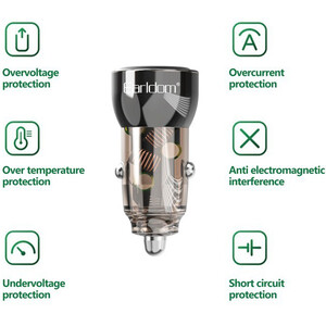 بهترین شارژر فندکی فست شارژ تایپ سی و یو اس بی خودرو 30 وات ارلدام