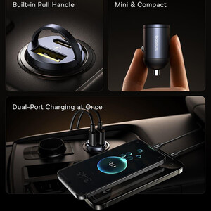 خرید شارژر فندکی فست شارژ ماشین یواس‌بی و تایپ‌سی بیسوس