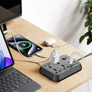 قیمت چندراهی برق چهار سوکت، چهار عدد یو اس بی و دو عدد تایپ‌سی 3000 وات ارلدام